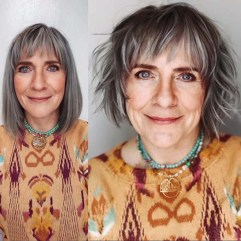 Layered bob hairstyles for women above fifty