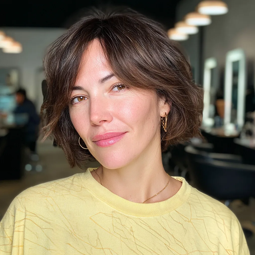 Layered Bob with Subtle Textured Bangs