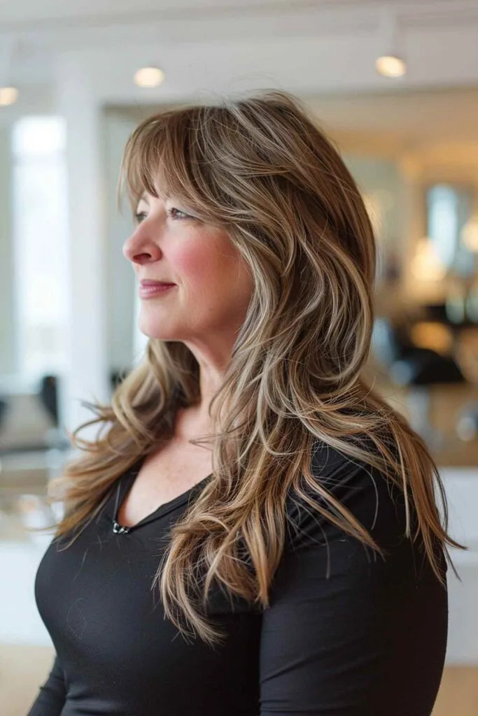 Long Layered Haircut for Women Over 40