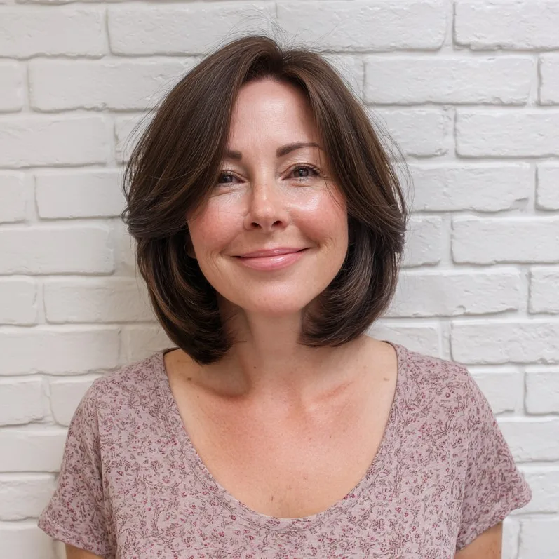Modern Rounded Bob with Soft Layers