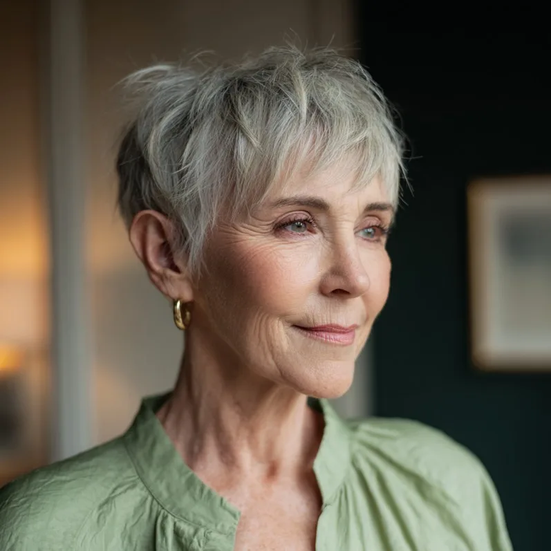 Modern Short Angular Pixie Cut with Textured Layers