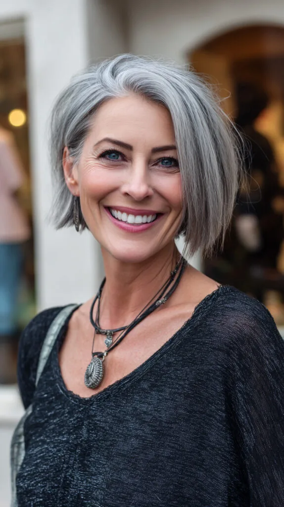 Modern Silver Layered Cut with Textured Edges