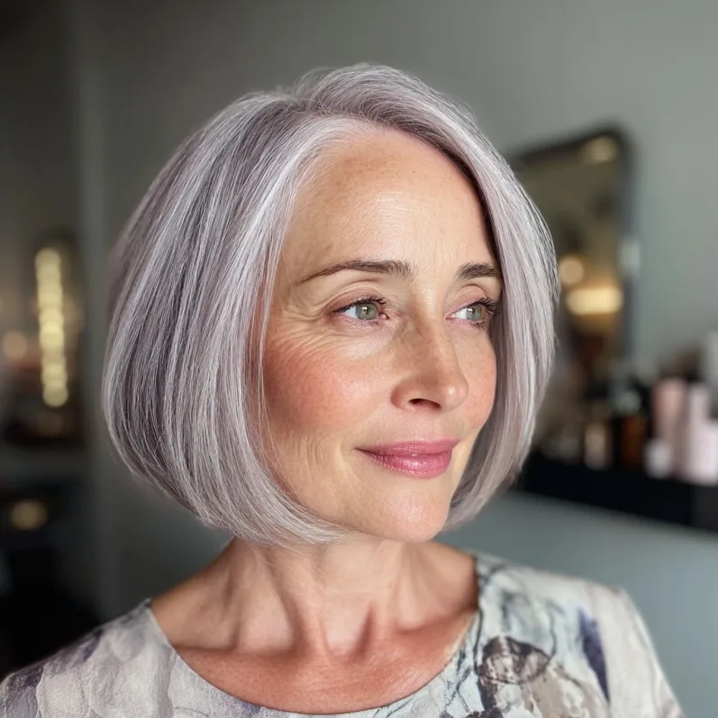 Modern Sleek Blunt Bob with Soft Textured Ends