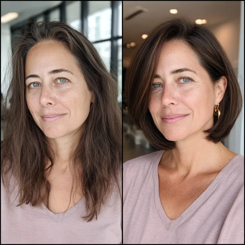 Modern Sleek Bob with Subtle Side Part