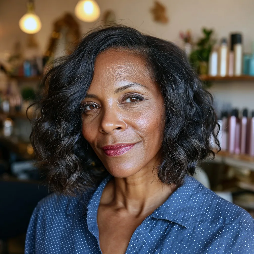 Modern Textured Bob with Loose Waves