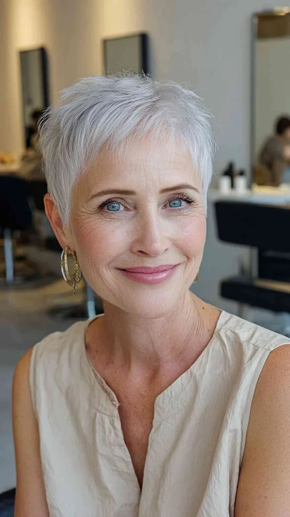 Modern Textured Pixie Cut for Grey Hair
