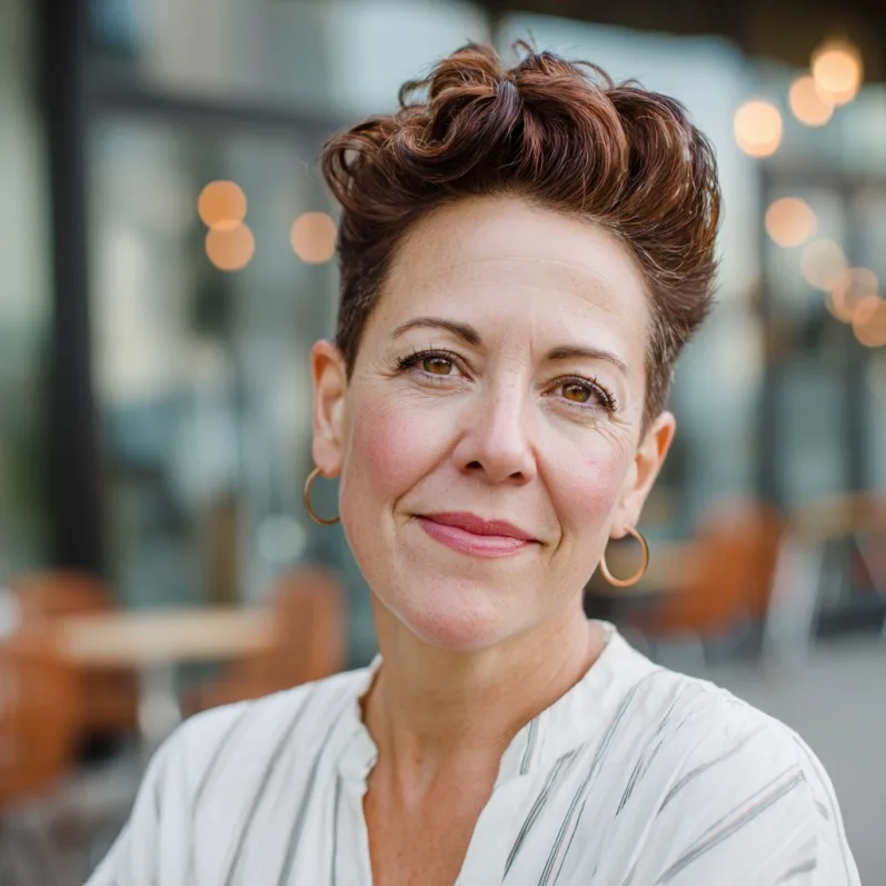 Modern Textured Pixie with Defined Curls