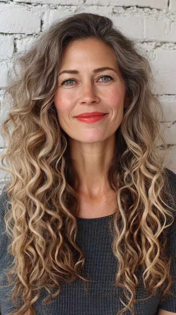Natural Grey Cascading Curls