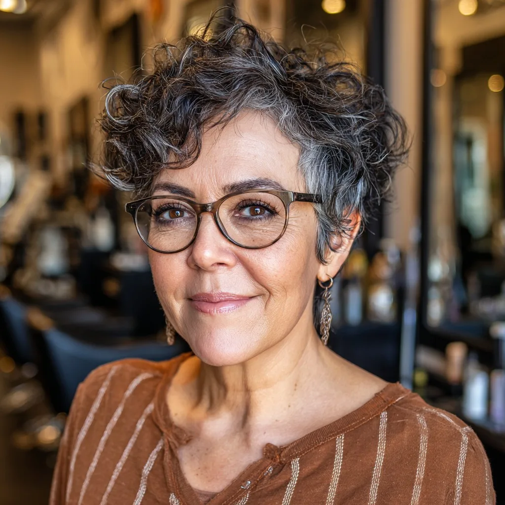 Playful Curly Pixie Cut with Defined Texture