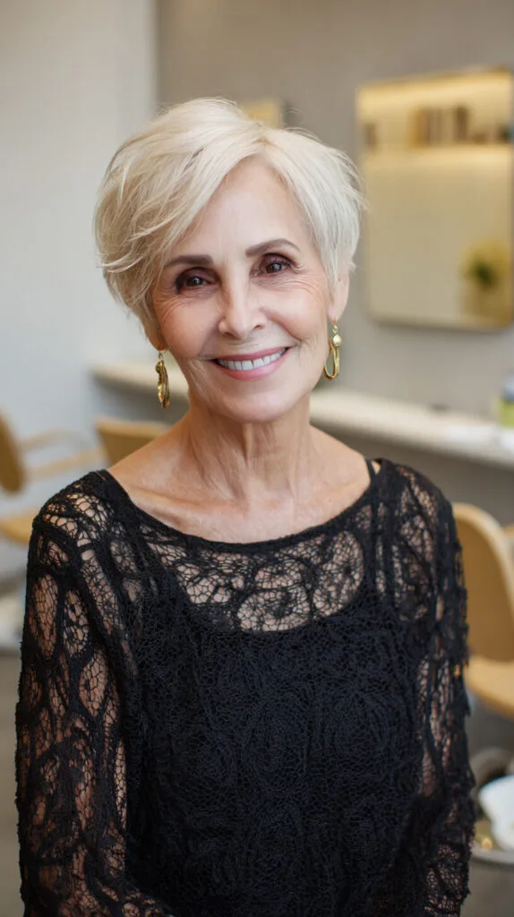 Playful Platinum Textured Layered Cut