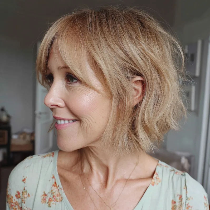 Playful Textured Bob with Subtle Layers