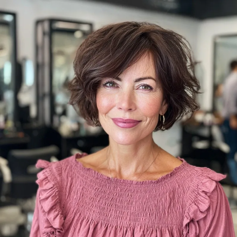 Playful Textured Wedge Bob with Soft Waves