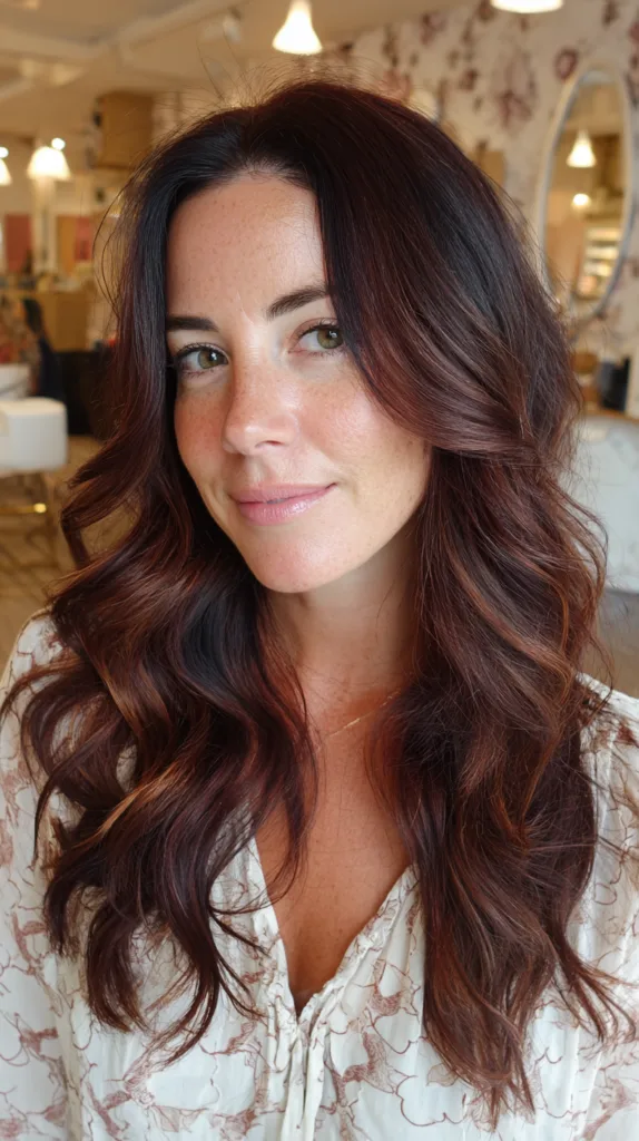 Radiant Cherry Mocha Waves with Soft Layers
