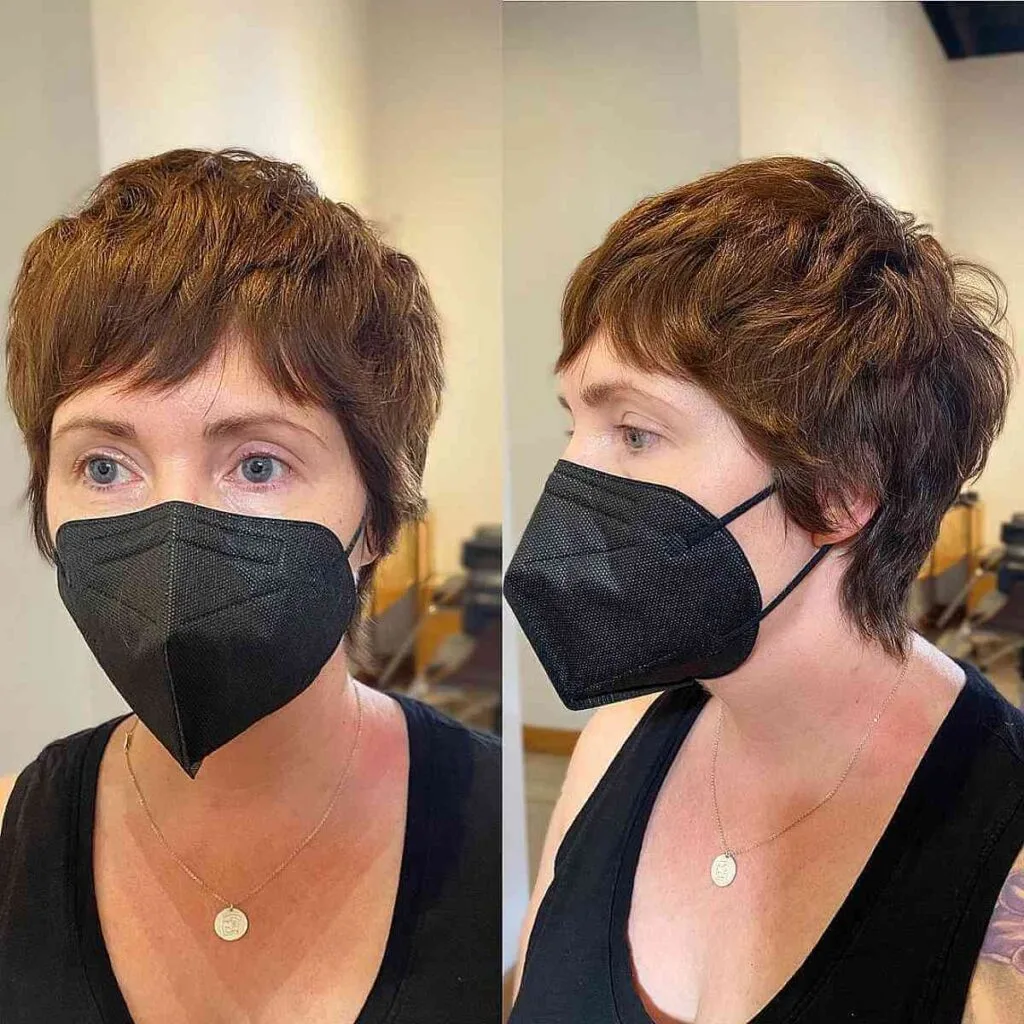 Razored Layered Pixie Cut for Delicate Hair for an Older Lady