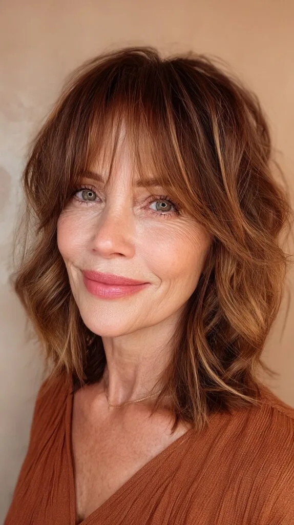 Rich Auburn Waves with Graduated Layers