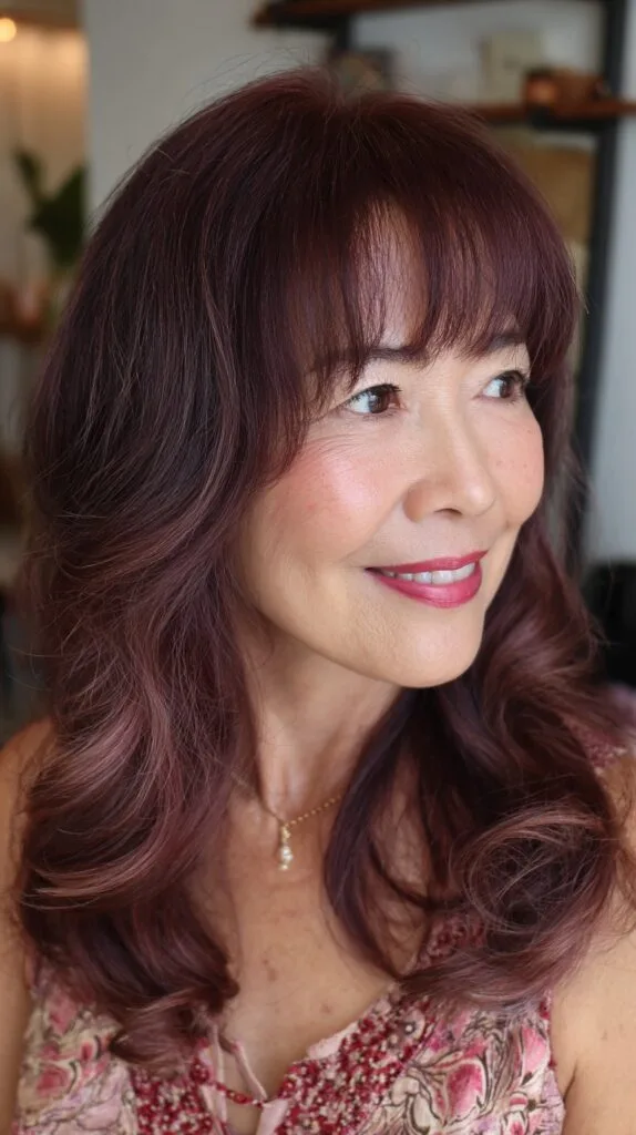 Rich Burgundy Waves with Gentle Volume