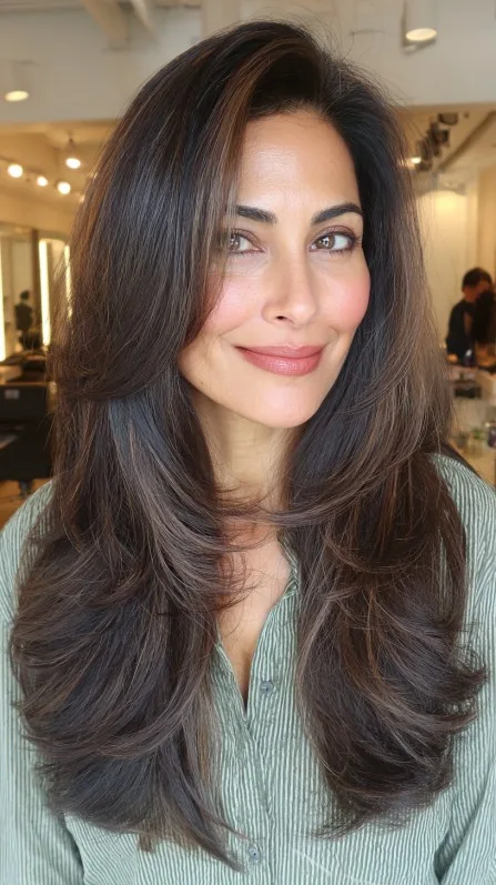 Rich Chestnut Tresses with Subtle Layers
