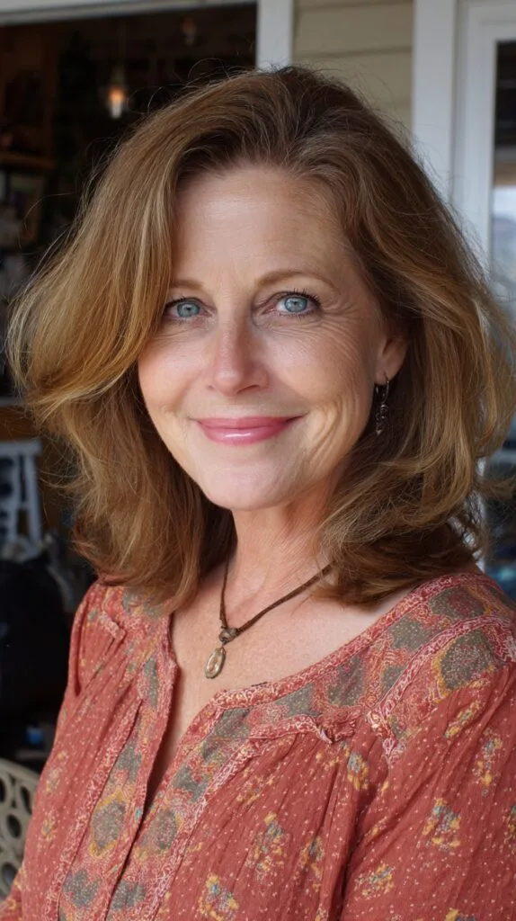Root-Textured Shoulder-Length Lob with Face-Framing Sweep