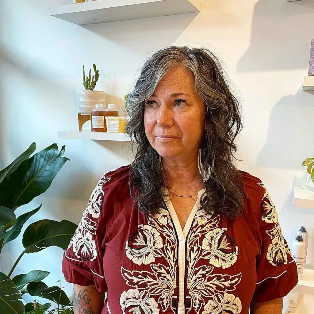 Shag Haircut with Side Part for Naturally Wavy Hair