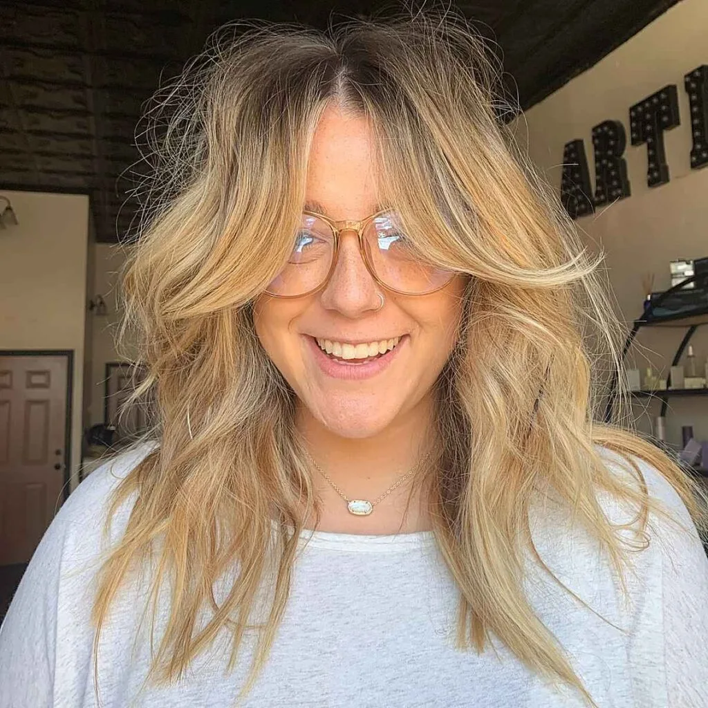 Shaggy Cut with Long Curtain Bangs