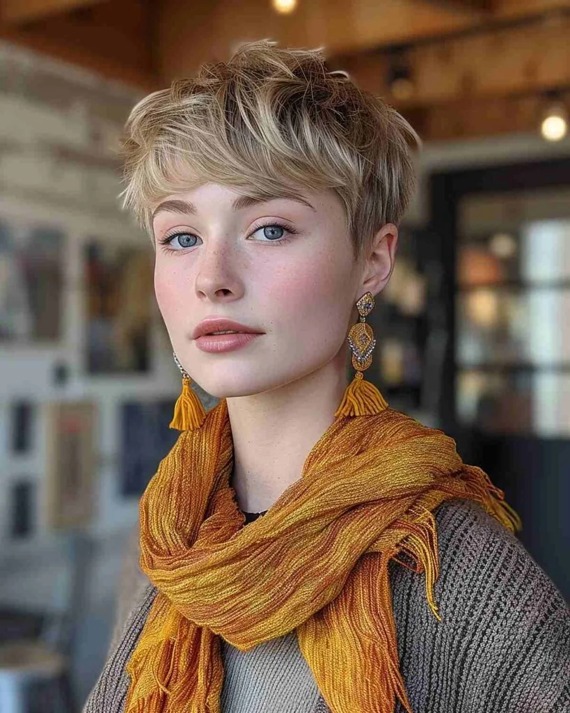 Short pixie cut for mature women with fine hair