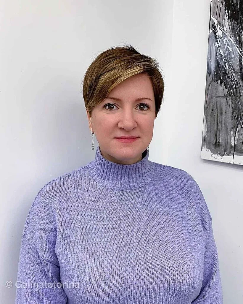 Short Pixie Cut for Soft Jawlines