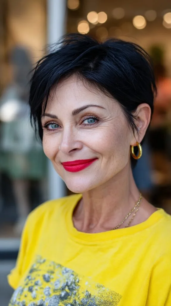 Short Sleek Long-Top Pixie with Soft Side Tuck