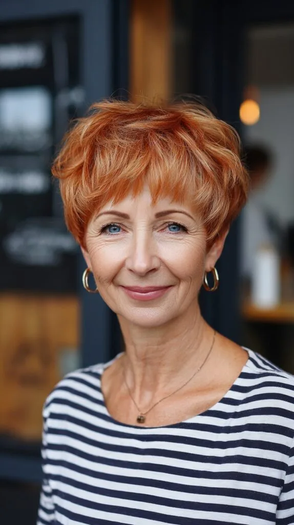 Short Textured Pixie Shag with Soft Fringe and Crown Lift