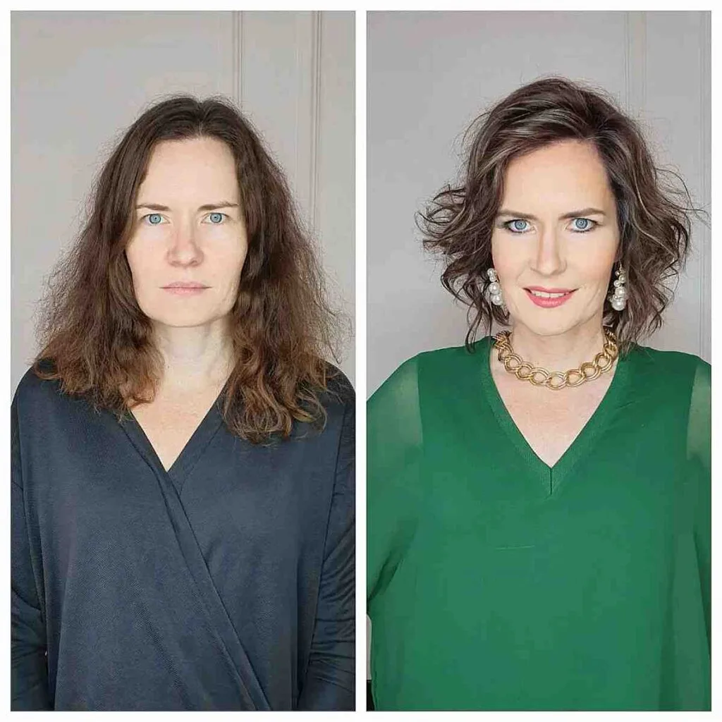 Short to Medium Cut for Wavy Hair for Women 40 and Over