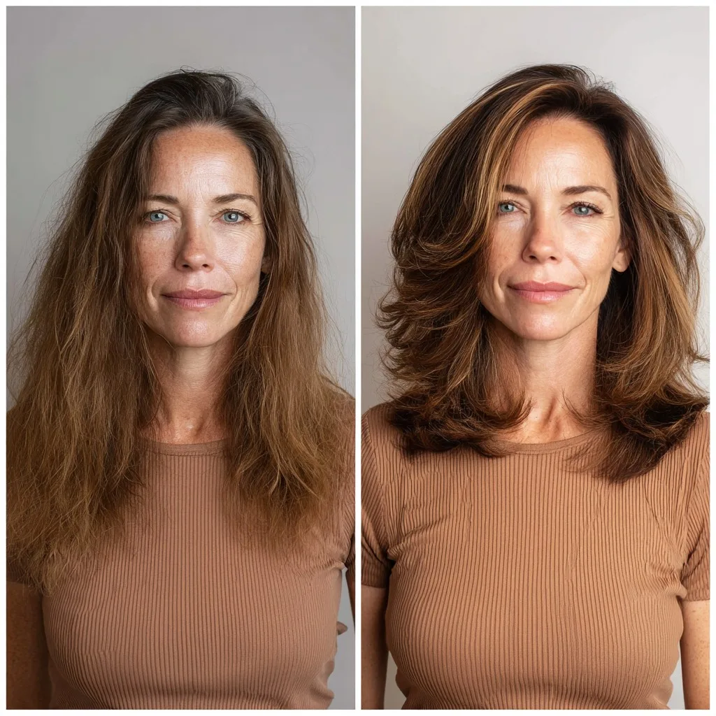 Shoulder-Grazing Layered Blowout with Face-Framing Slices