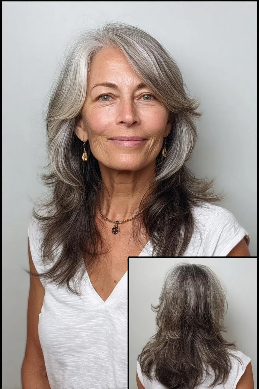 Silver curtain layered elegance
