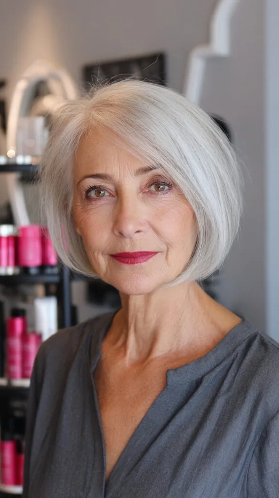Silver Silk Smooth Bob for Over 60s