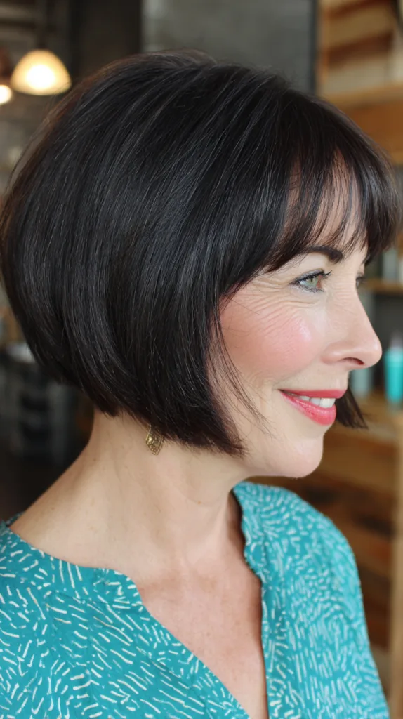 Sleek Angular A-Line Bob with Subtle Layers