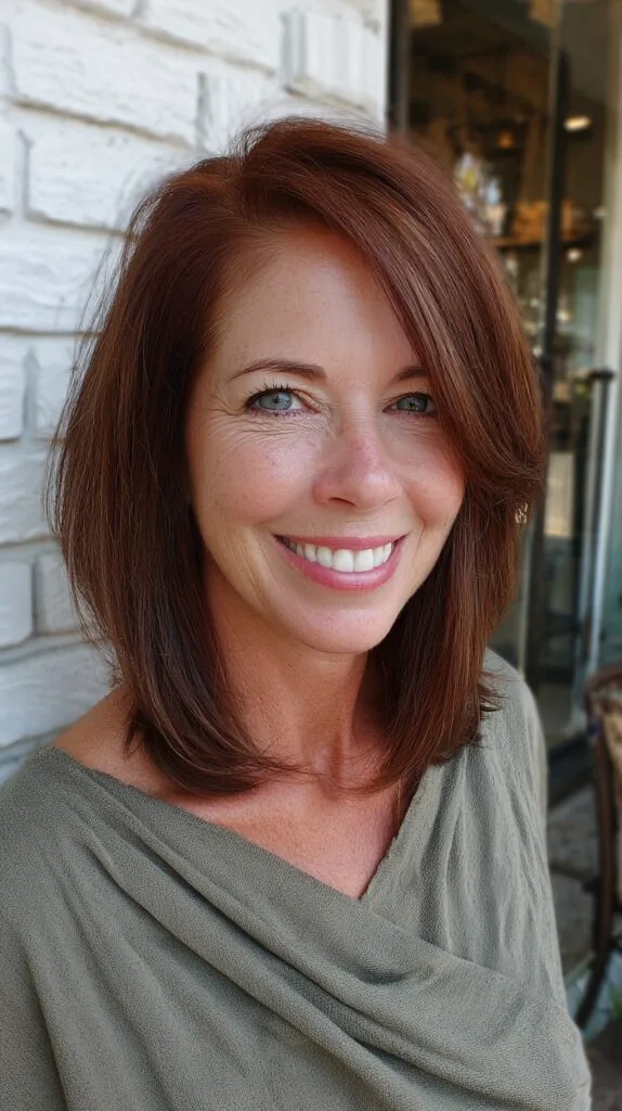 Sleek Cherry Mocha Mid-Length Graduated Lob