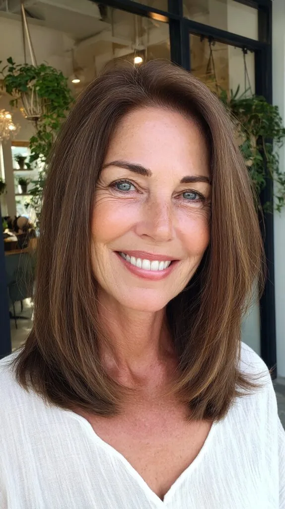 Sleek Collarbone-Skimming Layered Lob with Soft Internal Layers