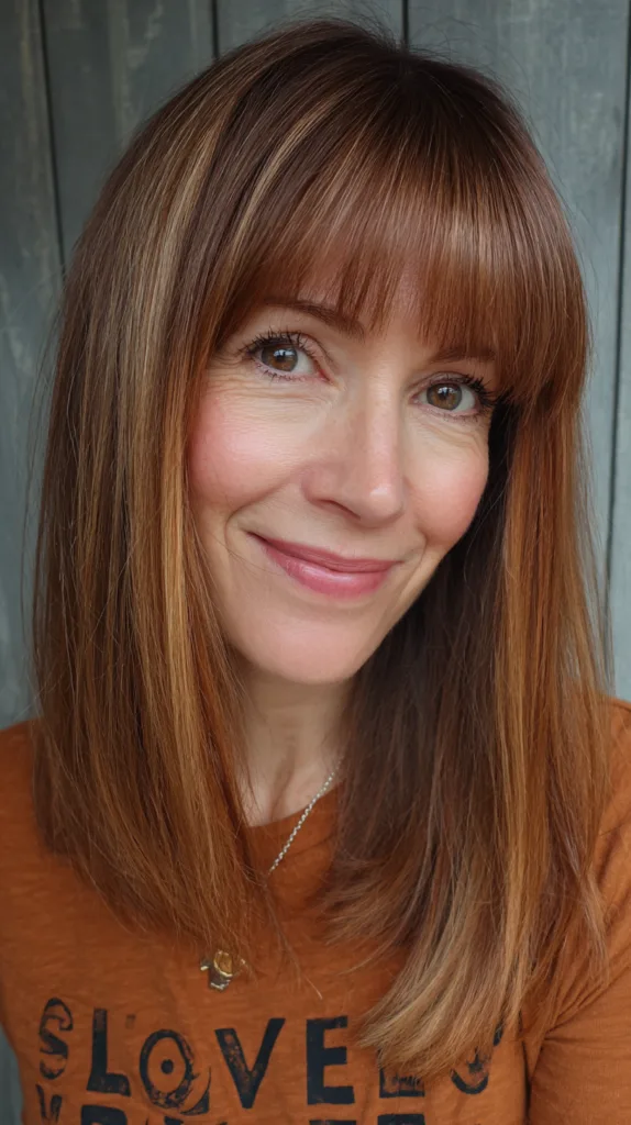 Sleek Long Cut with Subtle Caramel Highlights