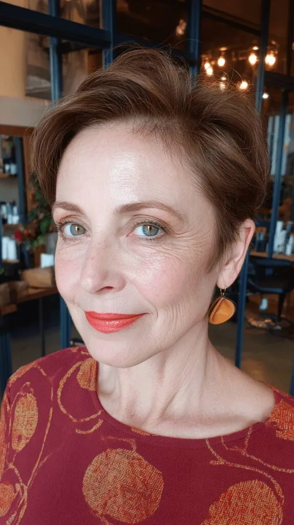 Sleek Side-Parted Pixie Cut with Textured Crown