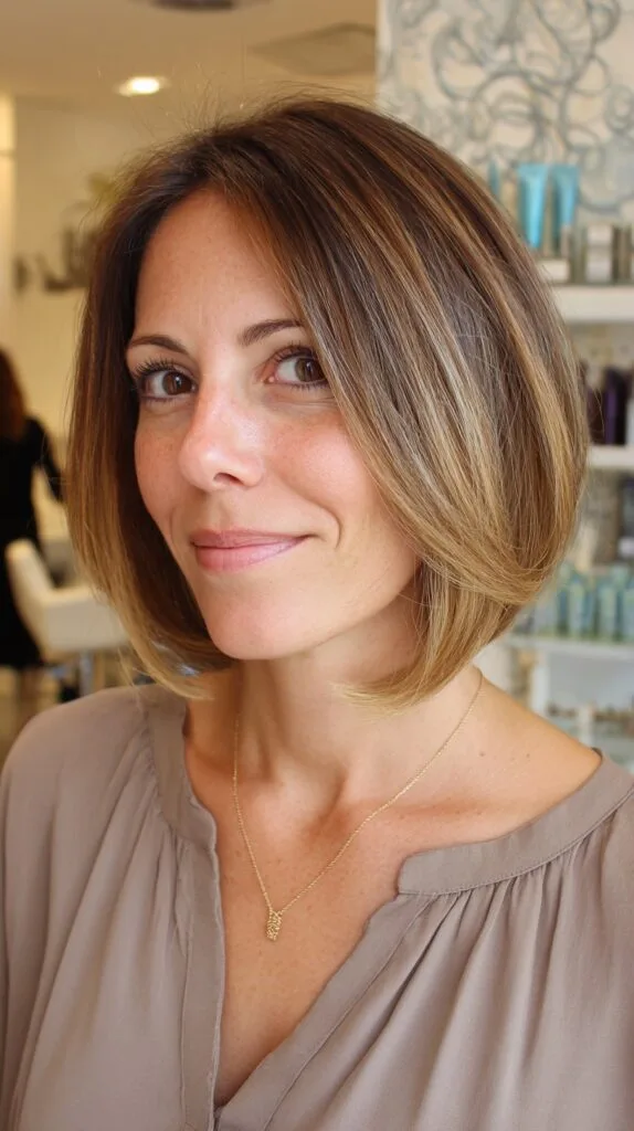 Sleek Silver-Blonde Bob with Subtle Layers