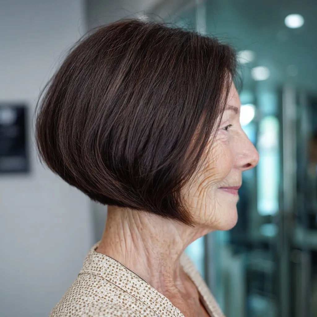 Sleek Stacked Bob with Subtle Highlights