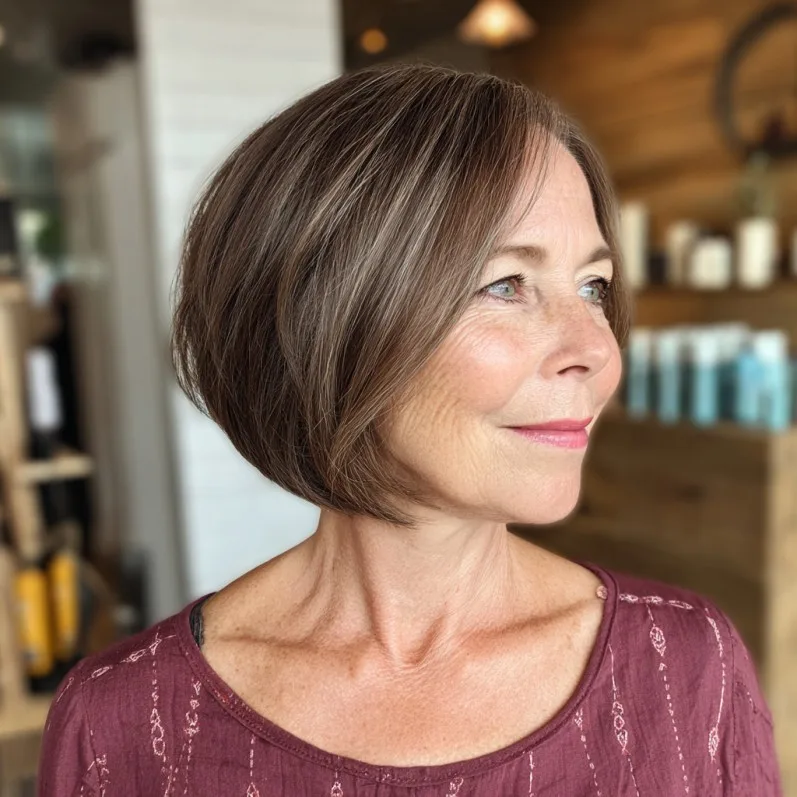 Sleek Textured Bob with Subtle Dimension
