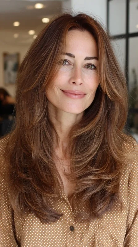 Soft Auburn Cascades with Natural Volume