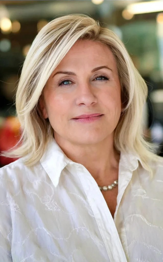 Soft Blonde Layered Bob Hairstyle for Women Over 50