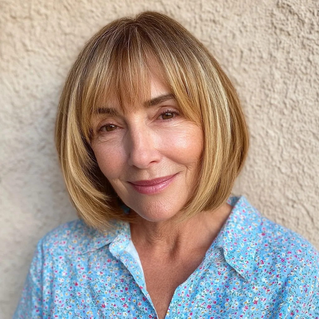 Soft Blunt Bob with Playful Bangs