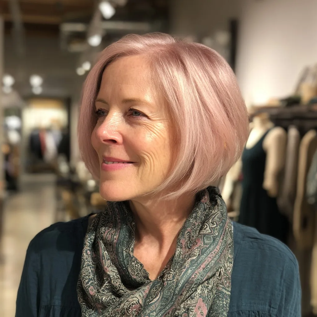 Soft Blush Bob with Subtle Layers