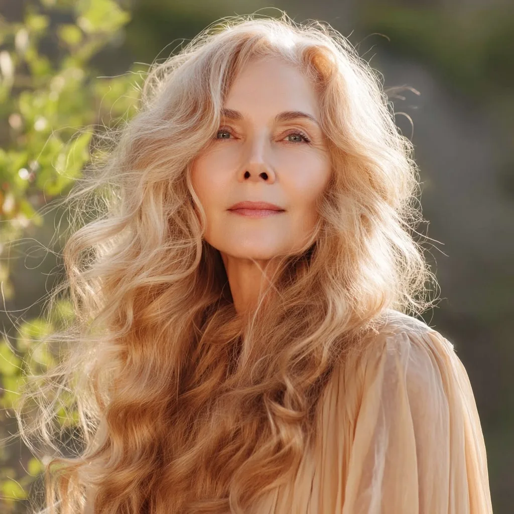 Soft Cascading Waves with Sun-Kissed Highlights