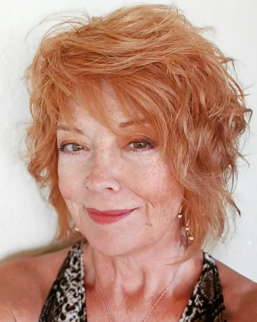 Soft Copper Shag with Textured Layers