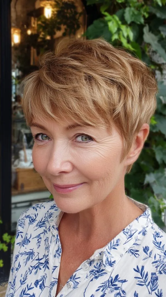 Soft Feathered Pixie with Subtle Root Shadow