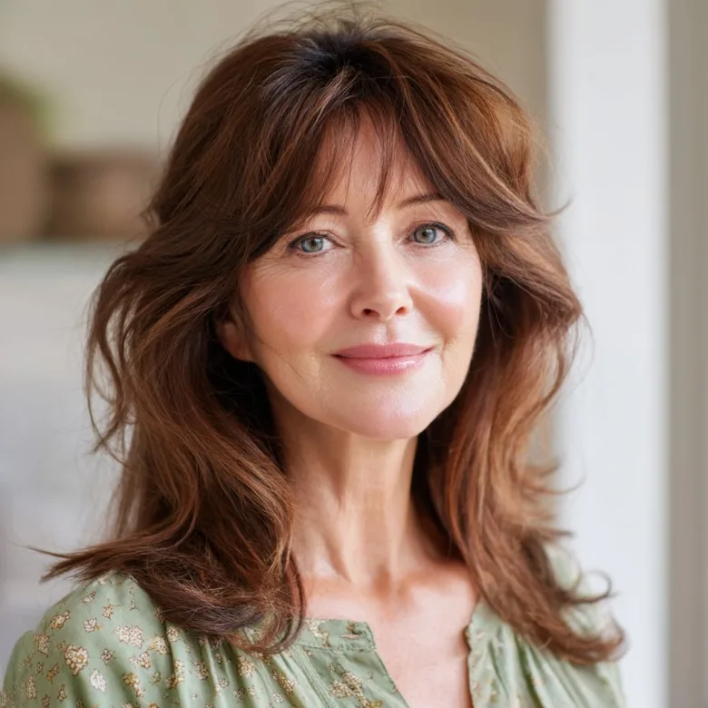 Soft Layered Cut with Gentle Face-Framing Bangs