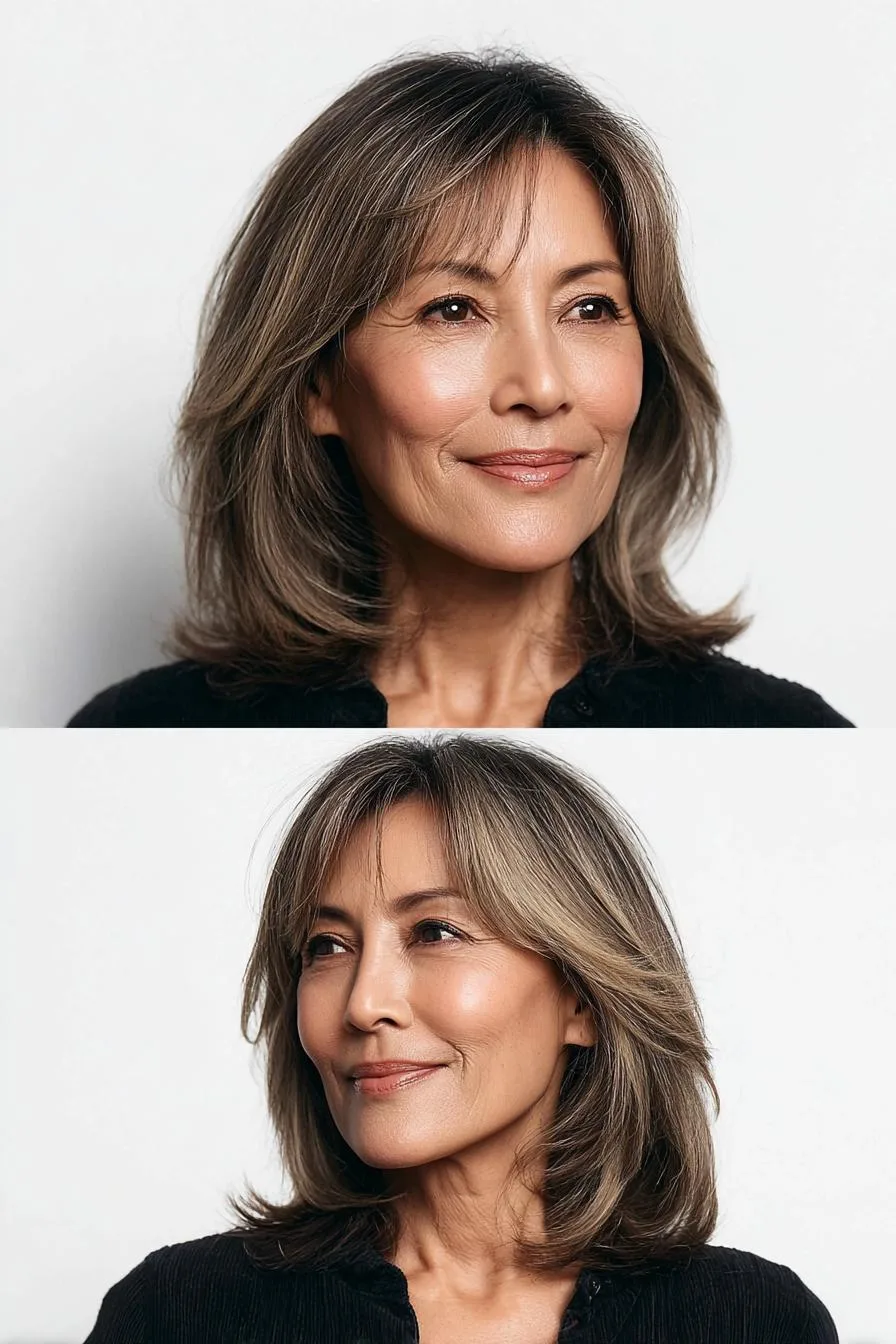 Soft Layered Side Swept Style