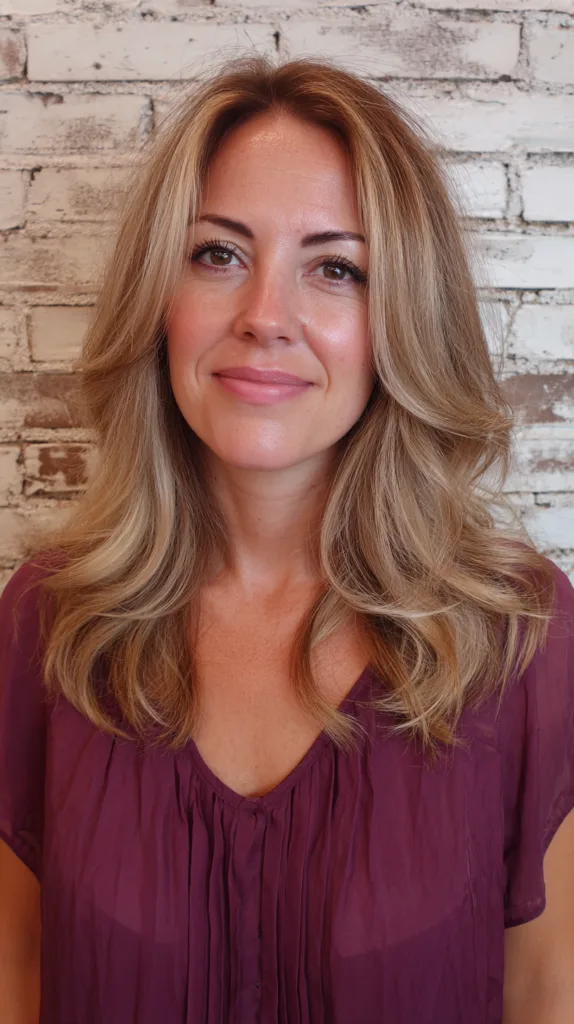 Soft Layered Waves with Sun-Kissed Highlights